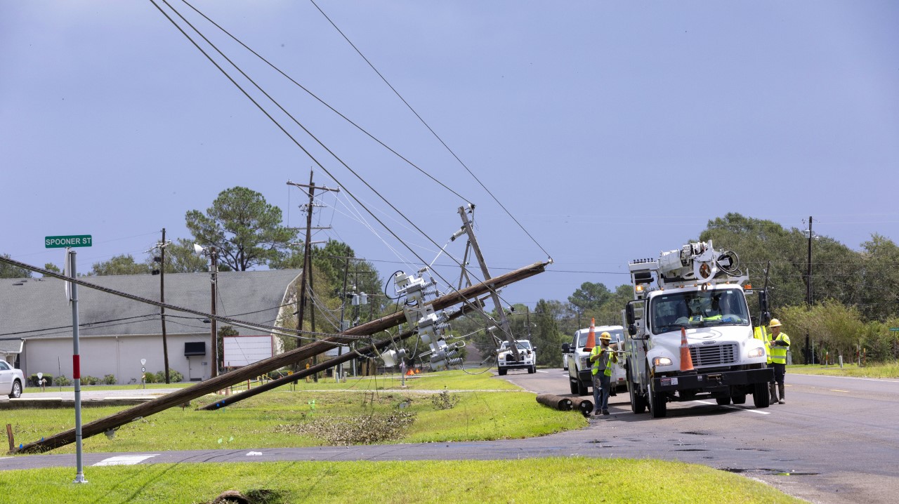 Downed power lines in Texas.